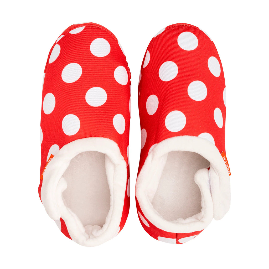 ARCHLINE Orthotic Slippers CLOSED Back Scuffs Moccasins Pain Relief - Red Polka Dots - EUR 36 (Womens 5 US)