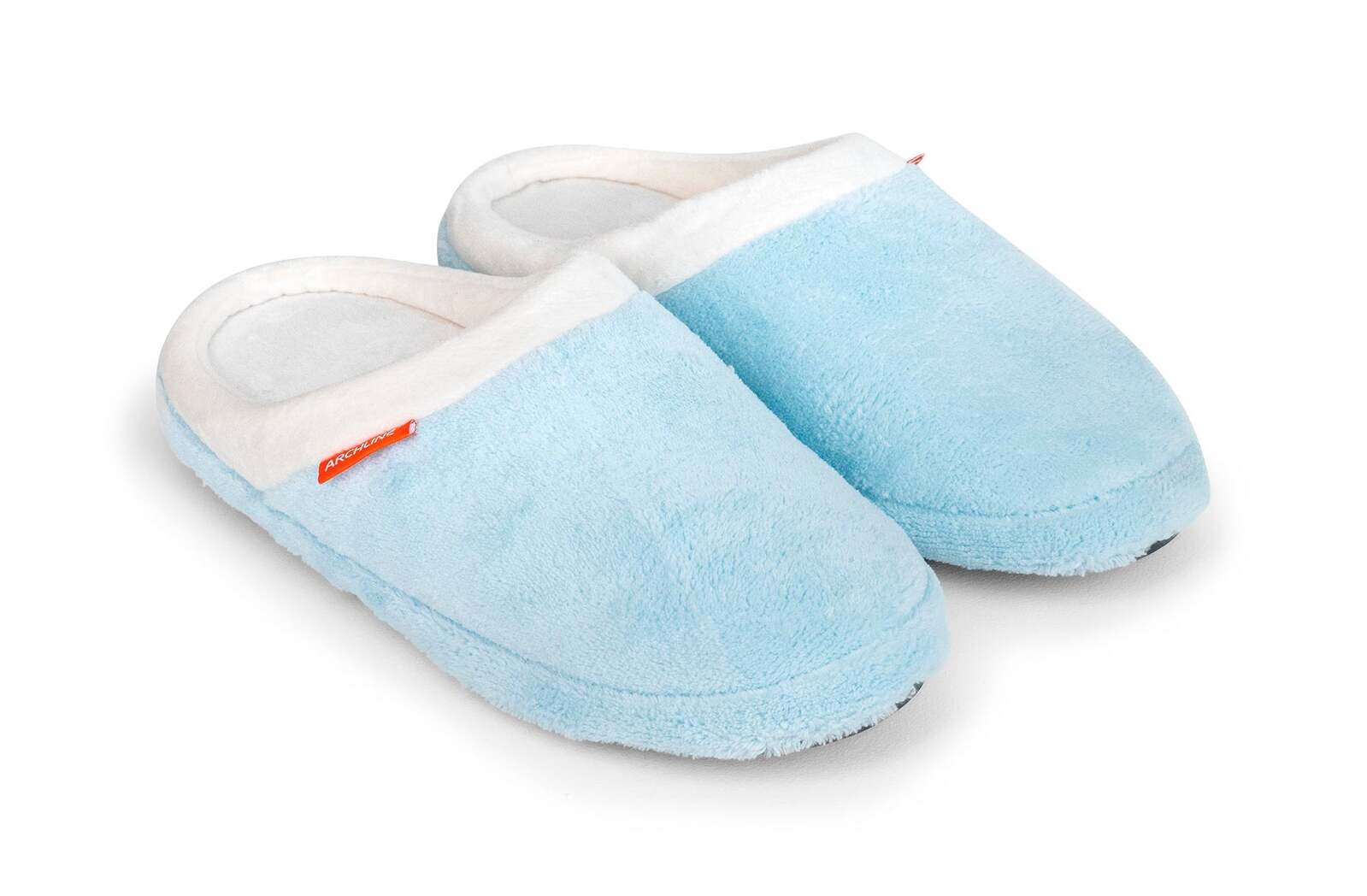 ARCHLINE Orthotic Slippers Slip On Arch Scuffs Pain Relief Moccasins - Baby Blue - EU 41