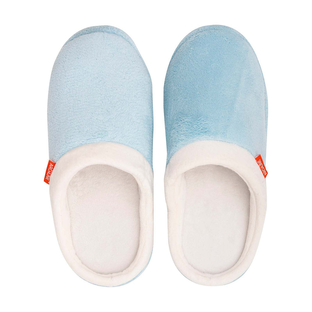 ARCHLINE Orthotic Slippers Slip On Arch Scuffs Pain Relief Moccasins - Baby Blue - EU 43
