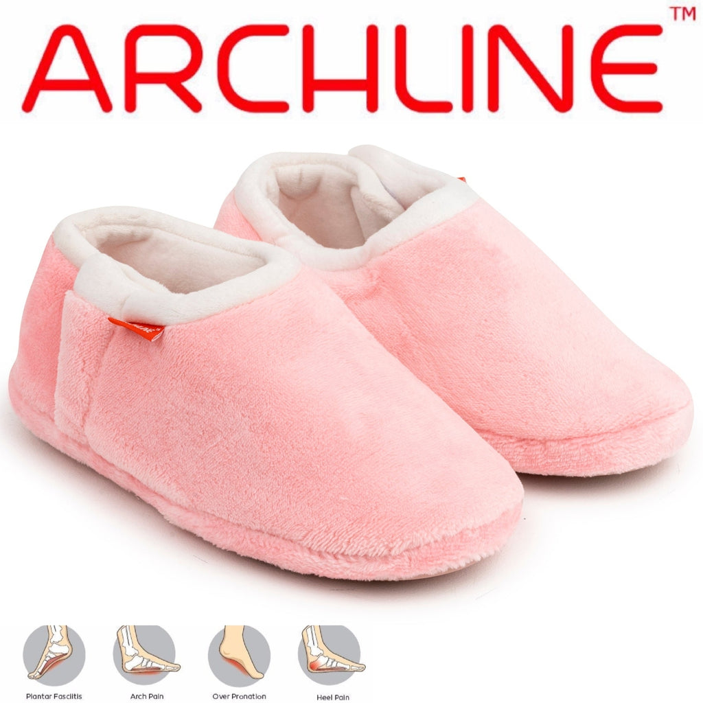 ARCHLINE Orthotic Slippers Closed Scuffs Pain Relief Moccasins - Pink - EUR 35