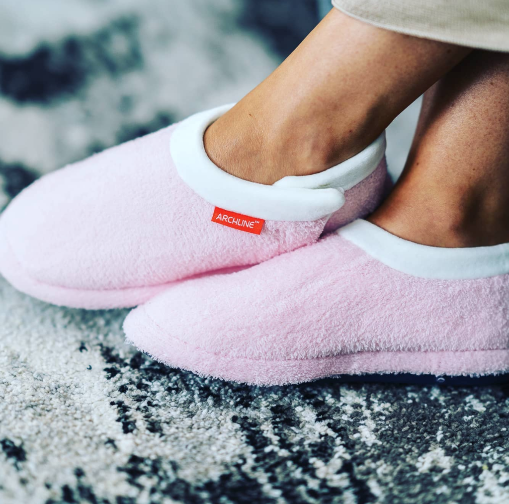 ARCHLINE Orthotic Slippers Closed Scuffs Pain Relief Moccasins - Pink - EUR 36