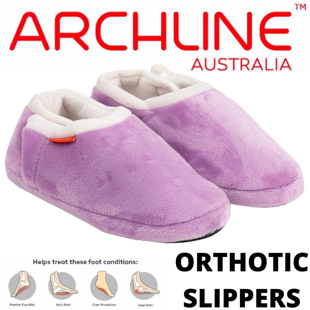 ARCHLINE Orthotic Slippers CLOSED Arch Scuffs Pain Relief Moccasins - Lilac - EU 43