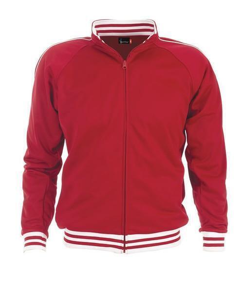 Identitee Mens Varsity Track Suit Top Jacket Jumper Long Sleeve Sunset Urban Casual - Red - XXX-Large