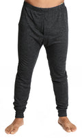Mens Merino Wool Blend Long John Thermal Pants Underwear Thermals Warm Winter - Black - M