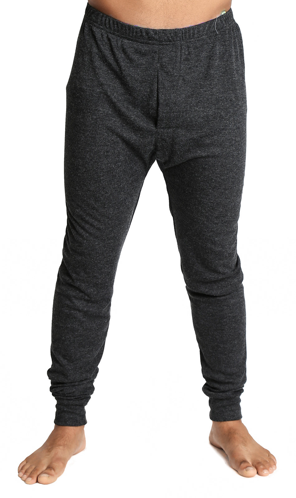 Mens Merino Wool Blend Long John Thermal Pants Underwear Thermals Warm Winter - Black - XL