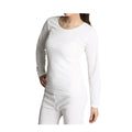 Ladies Merino Wool Blend Long Sleeve Thermal Spencer Top Underwear Thermals - Beige - 10-12