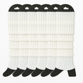 6x Womens Leg Warmers Disco Winter Knit Dance Party Crochet Legging Socks Costume - White