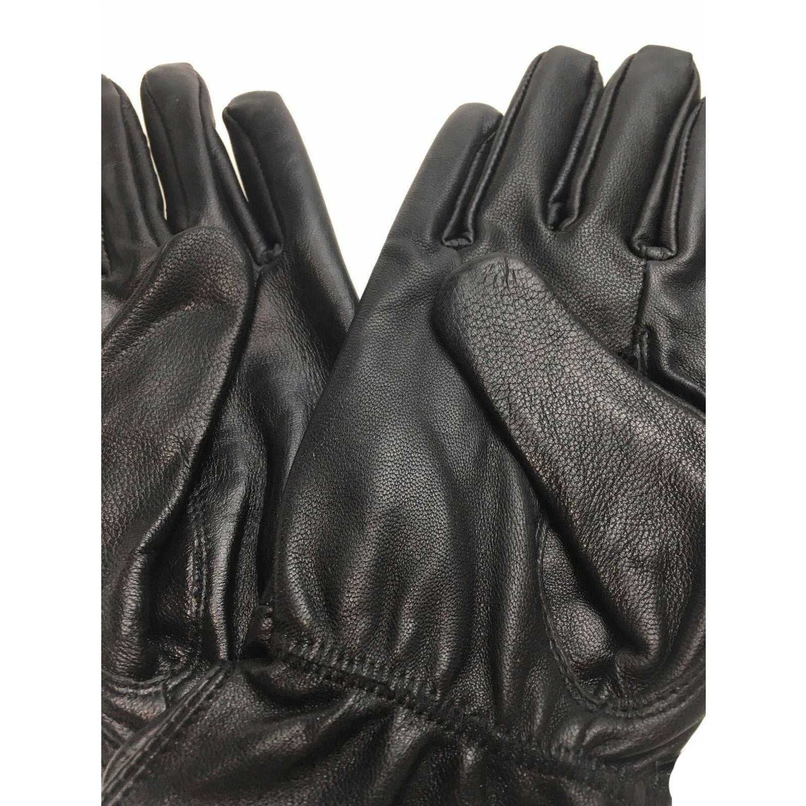 Ladies Genuine Sheepskin Leather Gloves Fleece Lined Warm Winter Womens in Black - L