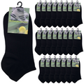 24x COTTON ANKLE SOCKS Sport Low Cut Mens Womens Running  BULK Anklet - Black - 6-11