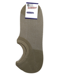 1 Pair NO SHOW BAMBOO SOCKS Non Slip Heel Grip Low Cut Invisible Footlet - Beige - 11-14