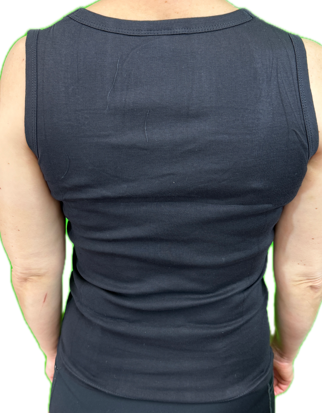 Ladies Sleeveless Singlet Top Womens Summer Basic Tank Shirt Lace Motif Front - Black - 14-16