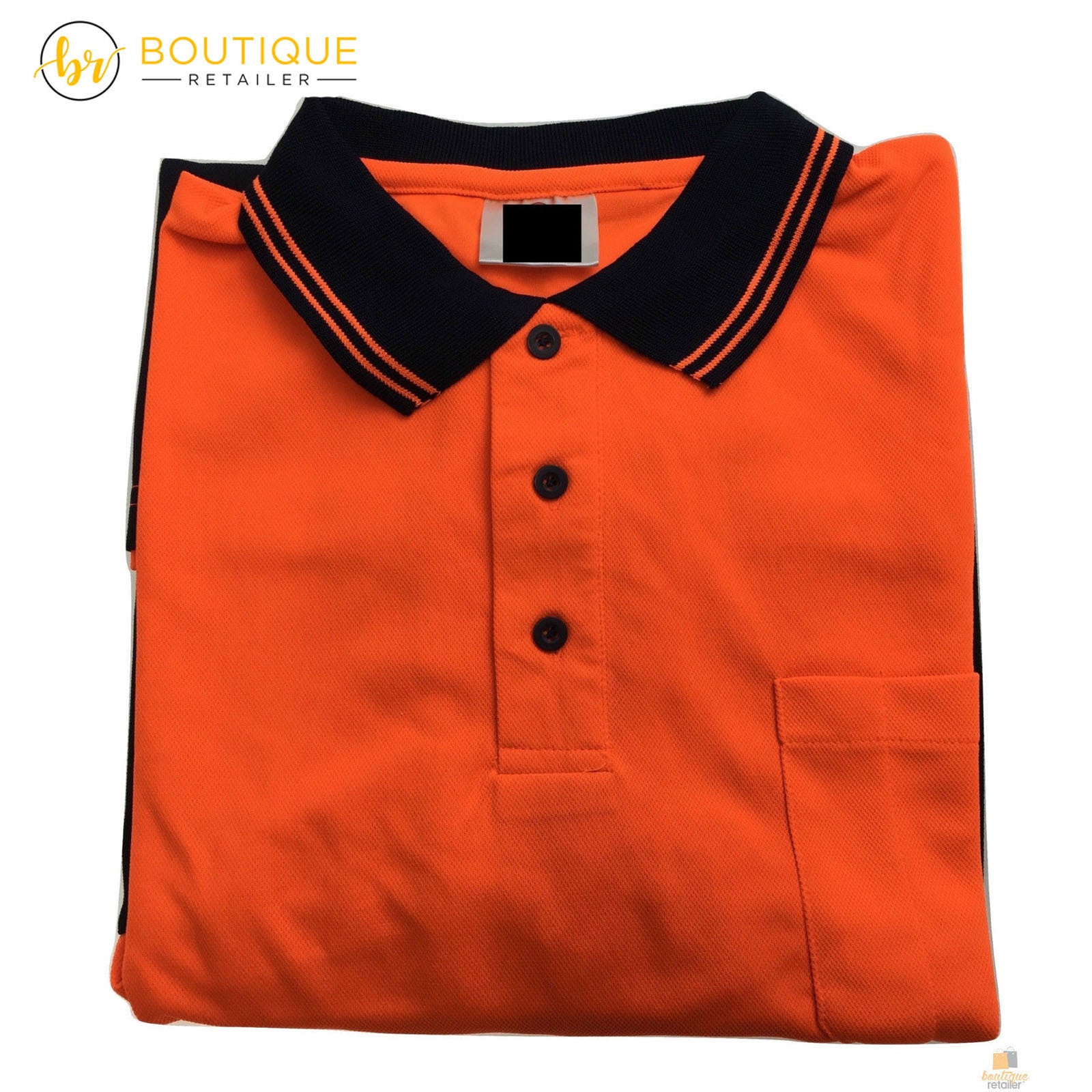 HI VIS LONG SLEEVE POLO SHIRT Top Safety Workwear Fluro Breathable Dry WB - Yellow - L