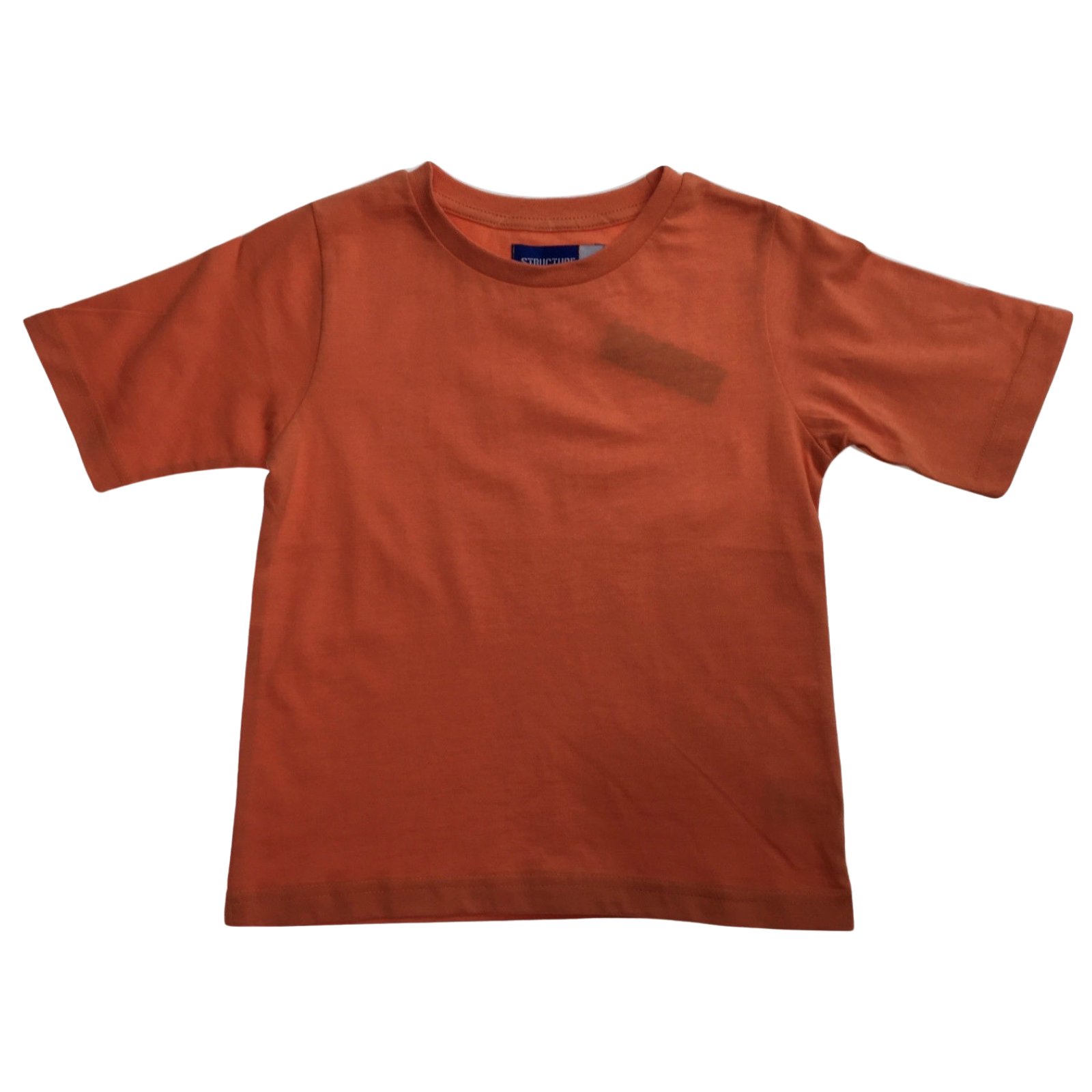 KIDS PLAIN T SHIRT Childrens Child 100% COTTON Boys Girls Basic Blank Tee Top - Orange - 14