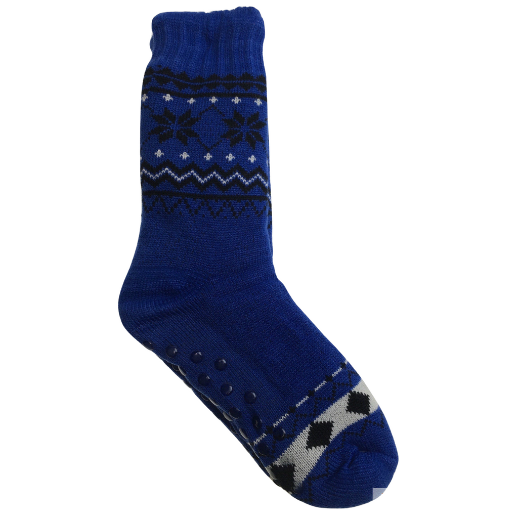 1 Pair Mens Non Slip Thick Fur Warm Winter Bed Socks Thermal Warm Cushion - One Size