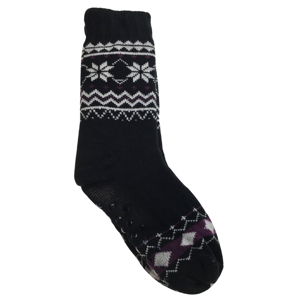 1 Pair Mens Non Slip Thick Fur Warm Winter Bed Socks Thermal Warm Cushion - One Size