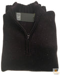 Mens Knit Jumper Pullover Sweater Knitted Casual Stretch Warm Winter  - Half Zip Burgundy 97 (KW14) - M