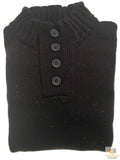 Mens Knit Jumper Pullover Sweater Knitted Casual Stretch Warm Winter  - 4 Button Mulberry 94 (KW16) - L
