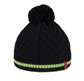 BRBL Dolomiti Merino Wool Blend Pull On BEANIE Warm Winter Hat Pom Pom Knitted - M