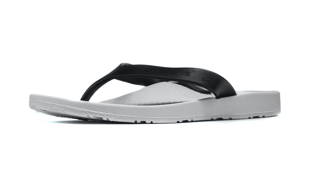 ARCHLINE Flip Flops Orthotic Thongs Arch Support Shoes Footwear - White/Black - EUR 47