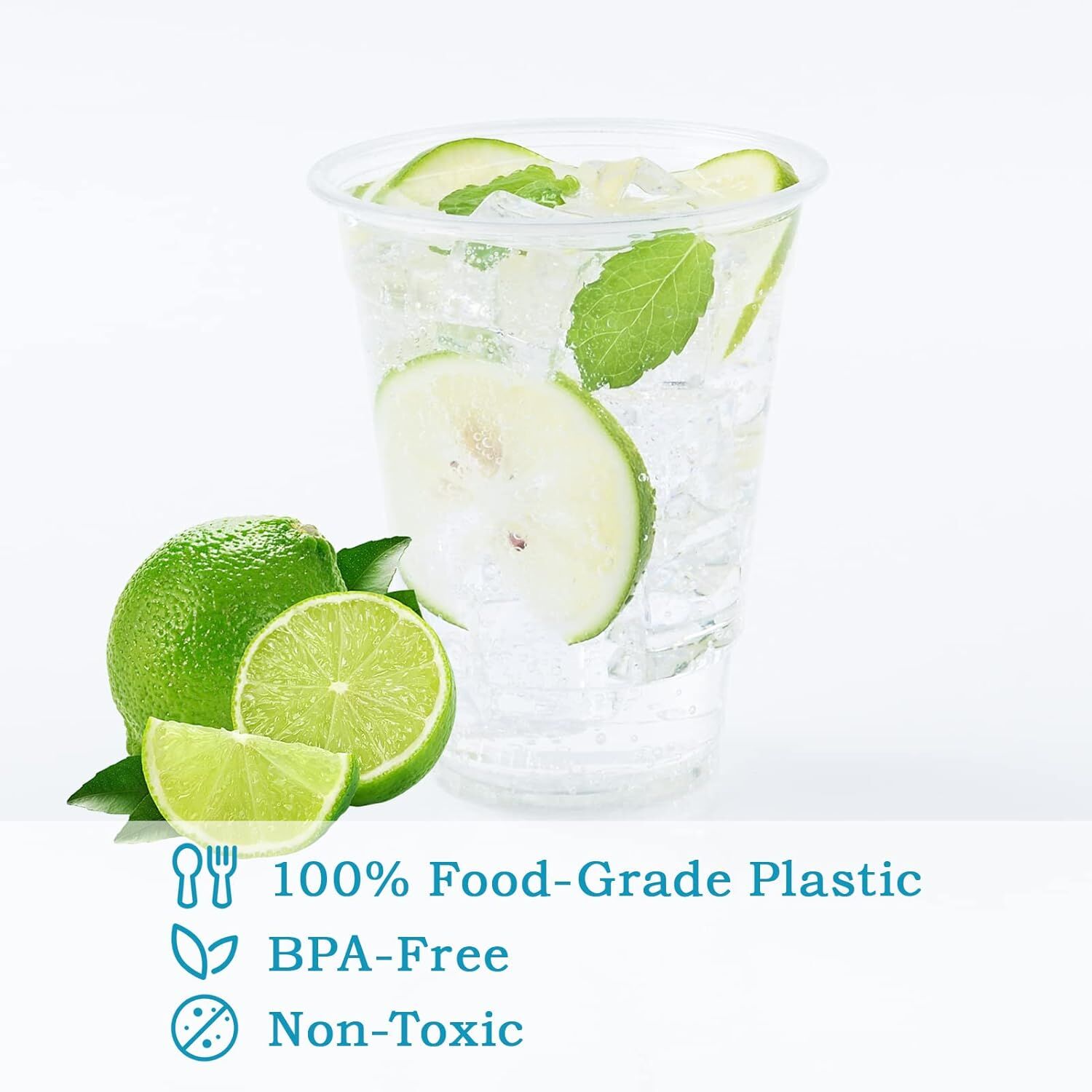 540x 16oz (480ml) Premium Plastic Clear Cups Extra Strong PET BPA Free