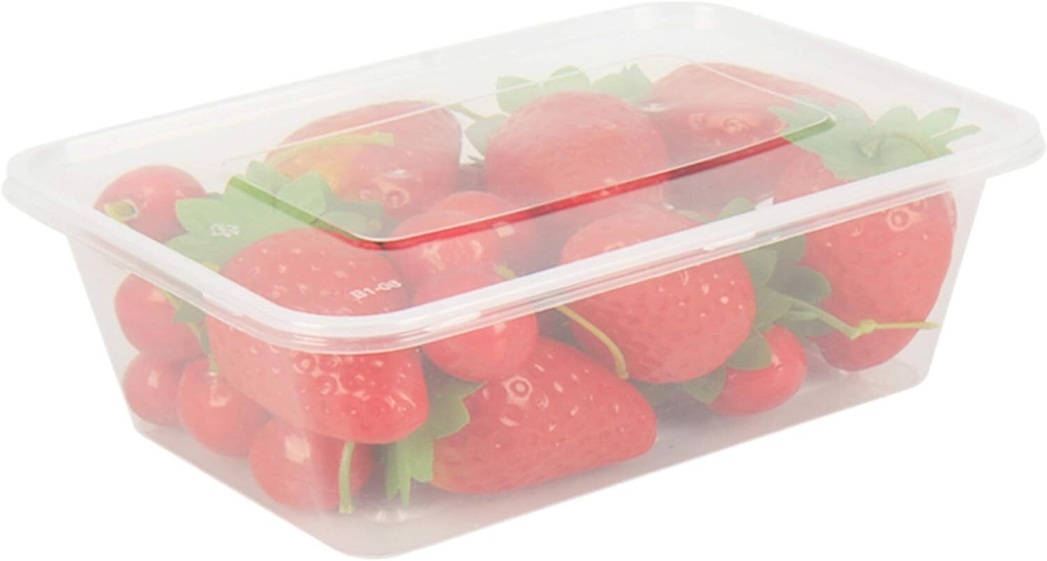 96pcs 2000ml Reusable Food Containers Plastic Meal Prep Storage w/ Lids - BPA Free (246*157*67mm)