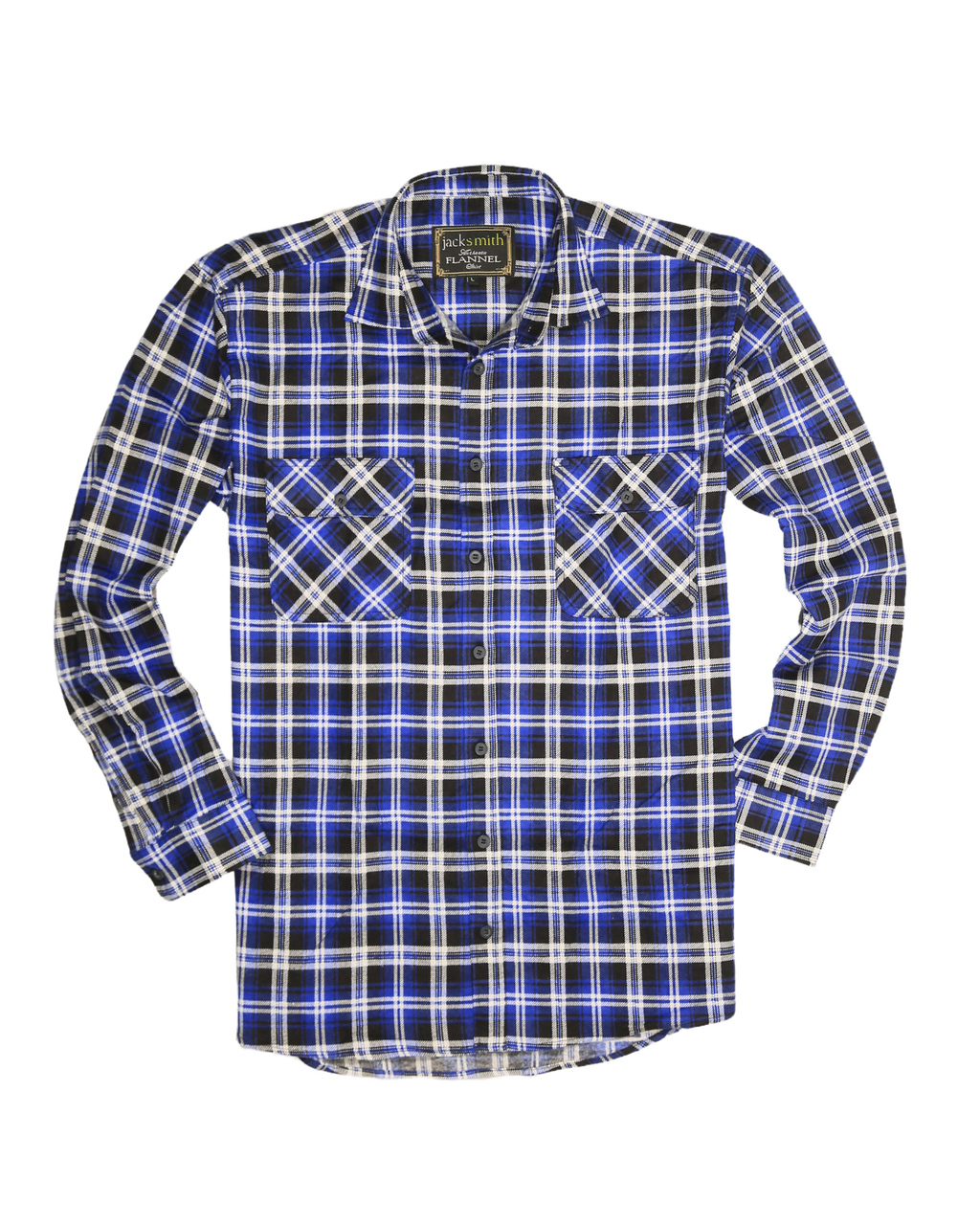 Mens 100% Cotton Flannelette Shirt Long Sleeve Check Authentic Flannel - Denim - 3XL