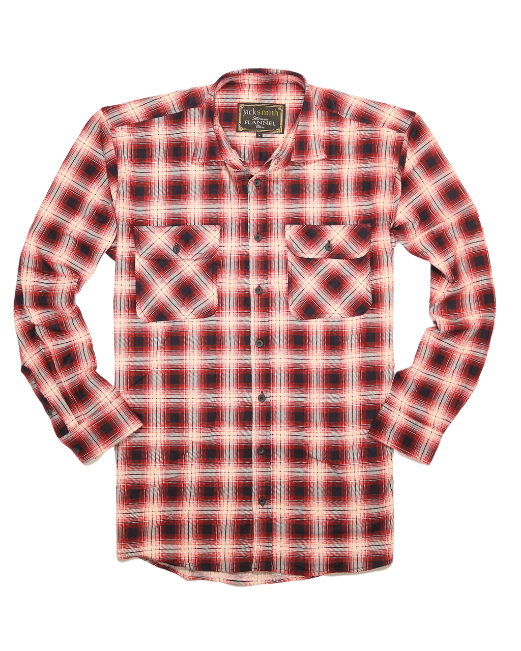 Mens 100% Cotton Flannelette Shirt Long Sleeve Check Authentic Flannel - Red/Navy - 9XL