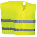 10x Hi Vis Safety Vest Reflective Tape Workwear Night & Day Bulk - Yellow - One Size