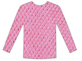 LONG SLEEVE FISHNET TOP Blouse T Shirt Tee Costume Party See Through - Light Pink