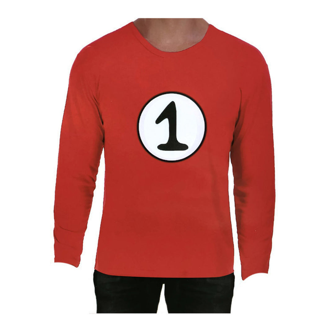 Adult Cat In The Hat Thing 1 Dr Seuss Red Top Party Costume Book Week  - L
