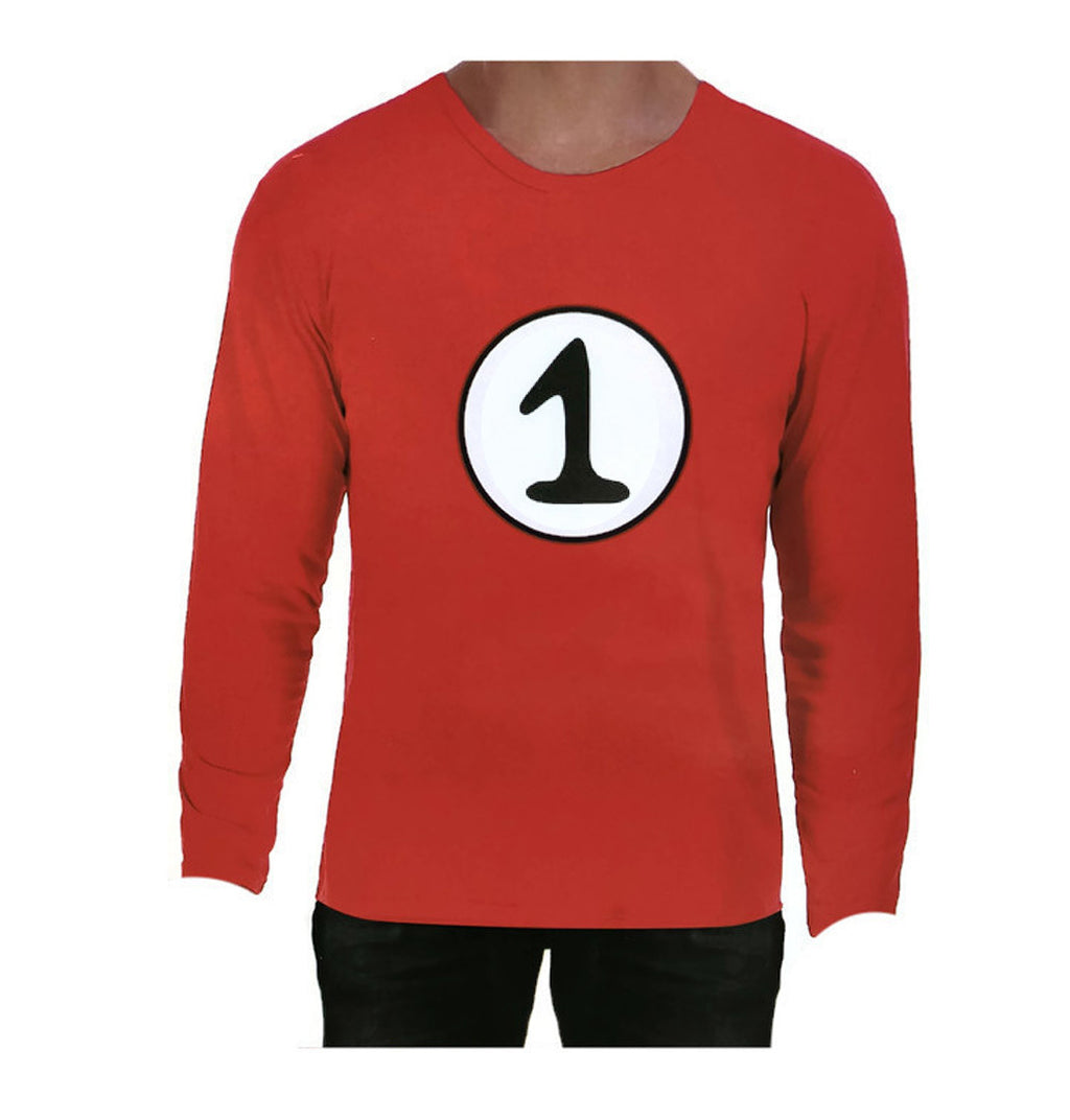 Adult Cat In The Hat Thing 1 Dr Seuss Red Top Party Costume Book Week  - M