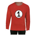 Adult Cat In The Hat Thing 1 Dr Seuss Red Top Party Costume Book Week  - S