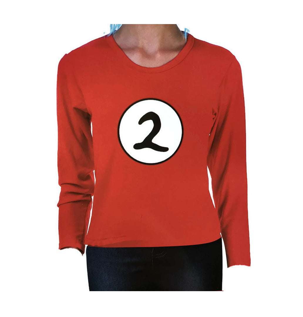 Kids Cat In The Hat Thing 2 Long Sleeve Red Top Party Costume Book Week - S (4-5 Years Old)