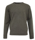 Mens Shetland Ragg Wool Crew Round Neck Knit Jumper Pullover Sweater Knitted - Olive - XL