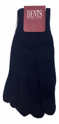 100% PURE WOOL GLOVES Winter Snow Ski Plain Knit Knitted Warm Plain - Navy