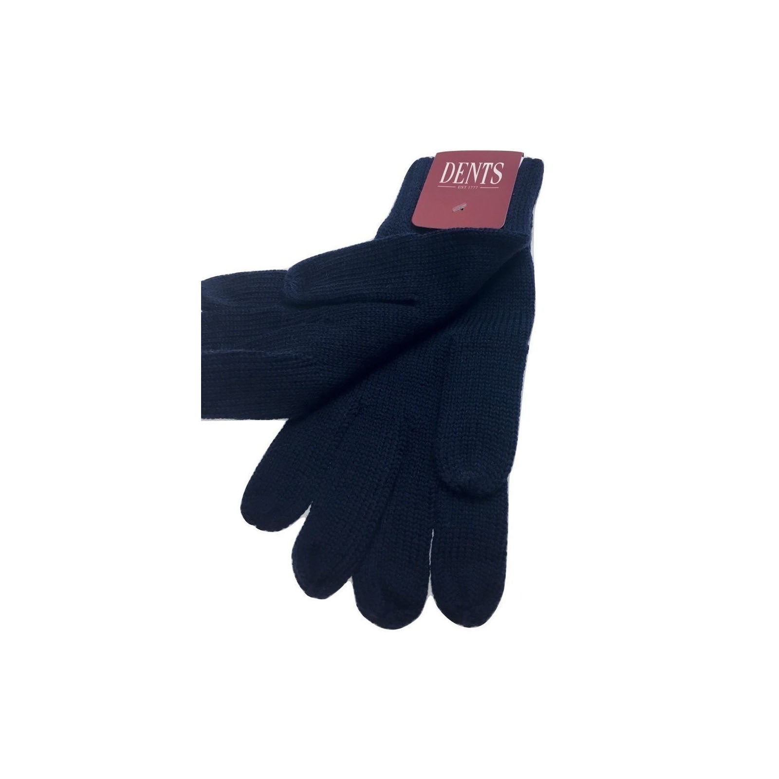 100% PURE WOOL GLOVES Winter Snow Ski Plain Knit Knitted Warm Plain - Navy