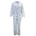 Womens PYJAMAS PJs Set Pajamas Ladies Cotton PJ Womens Long Sleeve Sleepwear - Blue - 20