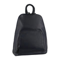 Milleni Womens Twin Zip Backpack Nappa Italian Leather Travel Bag - Navy