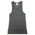 Mens PLAIN SINGLET 100% Cotton Blank Slim Tank Top Gym Basic Casual S-3XL - Grey - XXL