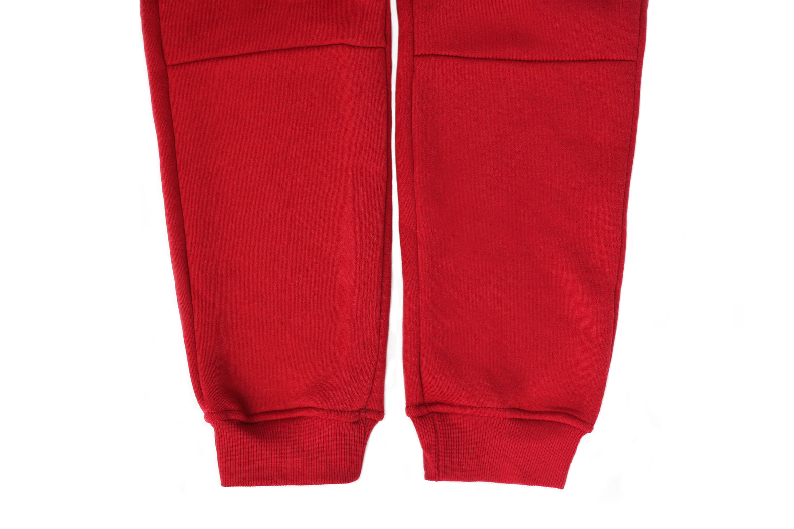 Mens Skinny Track Pants Joggers Trousers Gym Casual Sweat Cuffed Slim Trackies Fleece - Red - L