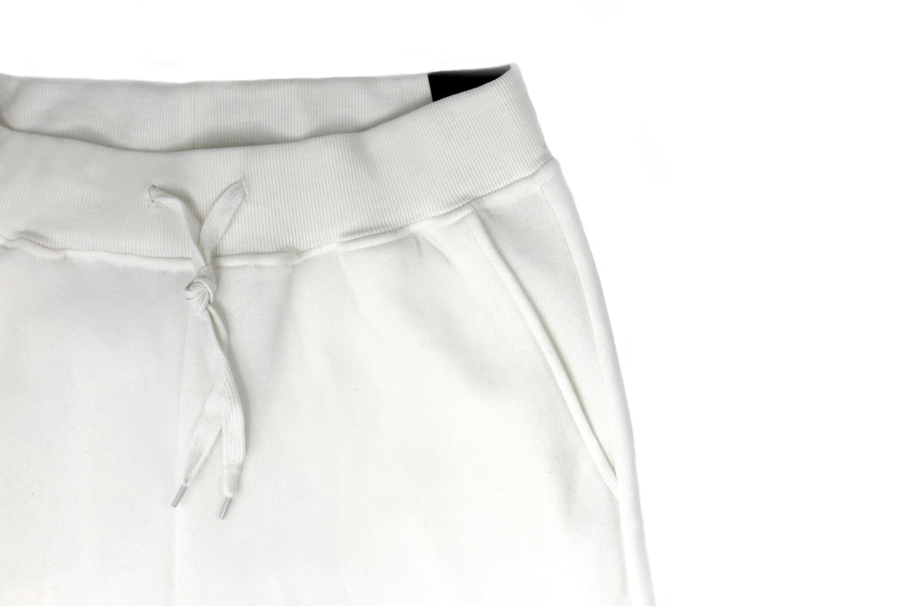 Mens Skinny Track Pants Joggers Trousers Gym Casual Sweat Cuffed Slim Trackies Fleece - White - 3XL