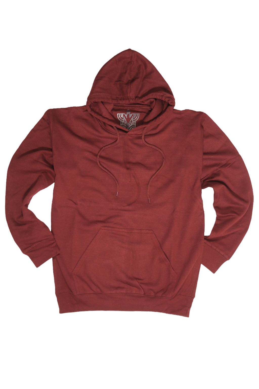 Adult Mens 100% Cotton Fleece Hoodie Jumper Pullover Sweater Warm Sweatshirt - Maroon/Burgundy - XL