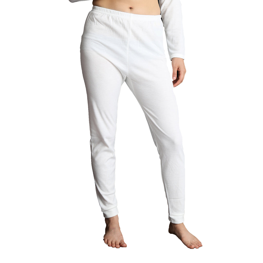 Womens Thermal Cotton Pants Long Janes John Bottoms Underwear in Beige - 16-18