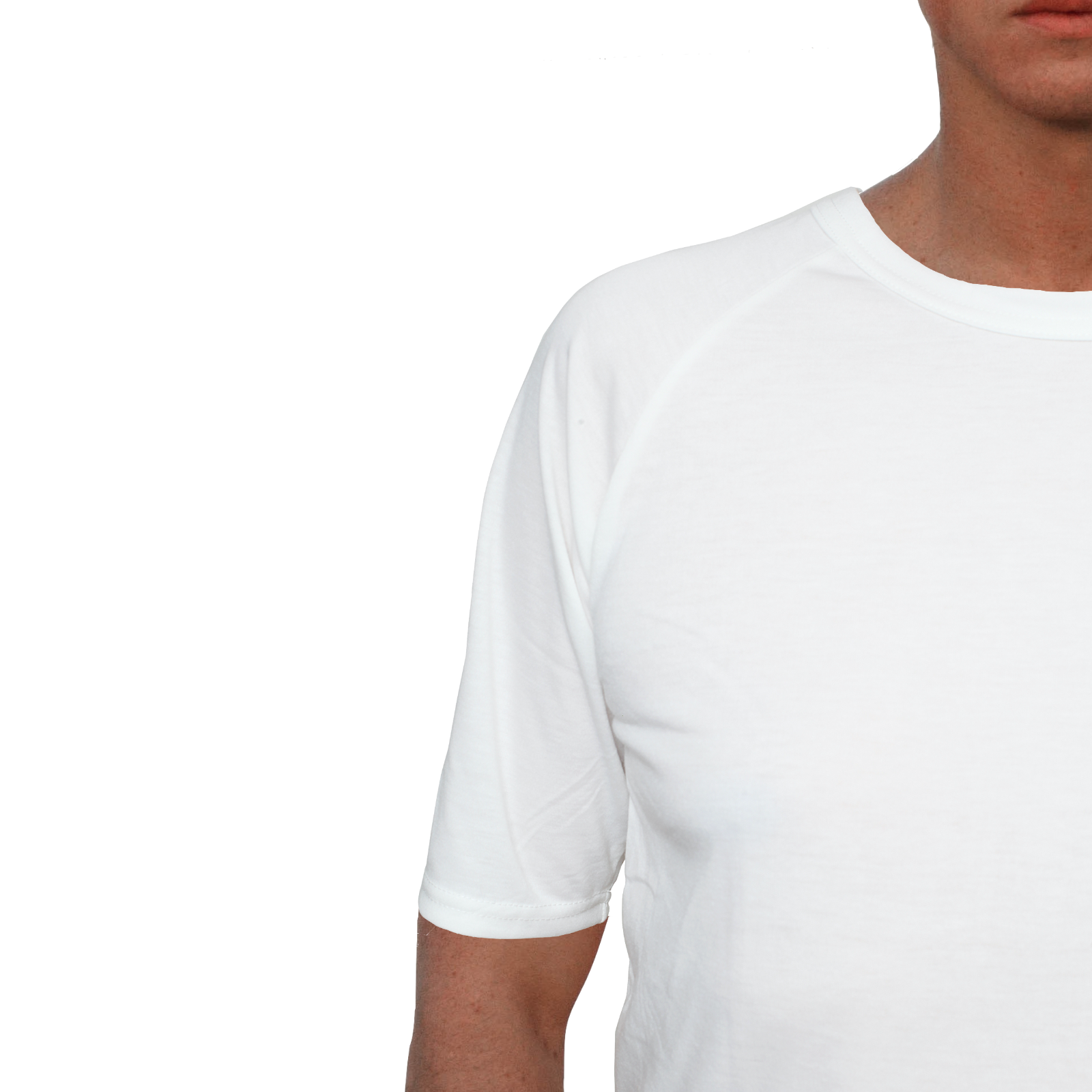 Mens Merino Wool Blend Short Sleeve Thermal Top Underwear Thermals Base Layer - Natural - L