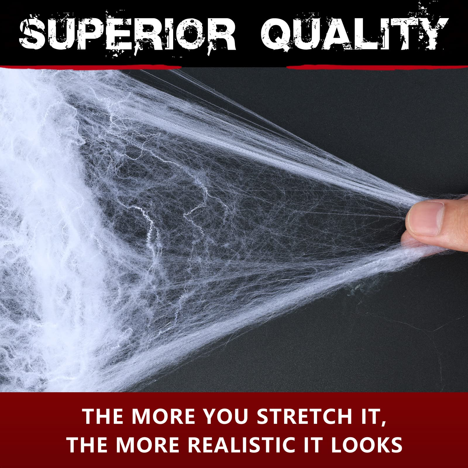 HALLOWEEN STRETCHABLE SPIDER WEB Spooky Decoration with Spiders Party Decor Ghost