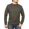 Mens 100% Shetland Ragg Wool Round Neck Knit Jumper Pullover Crew Sweater - Charcoal (29) - 4XL