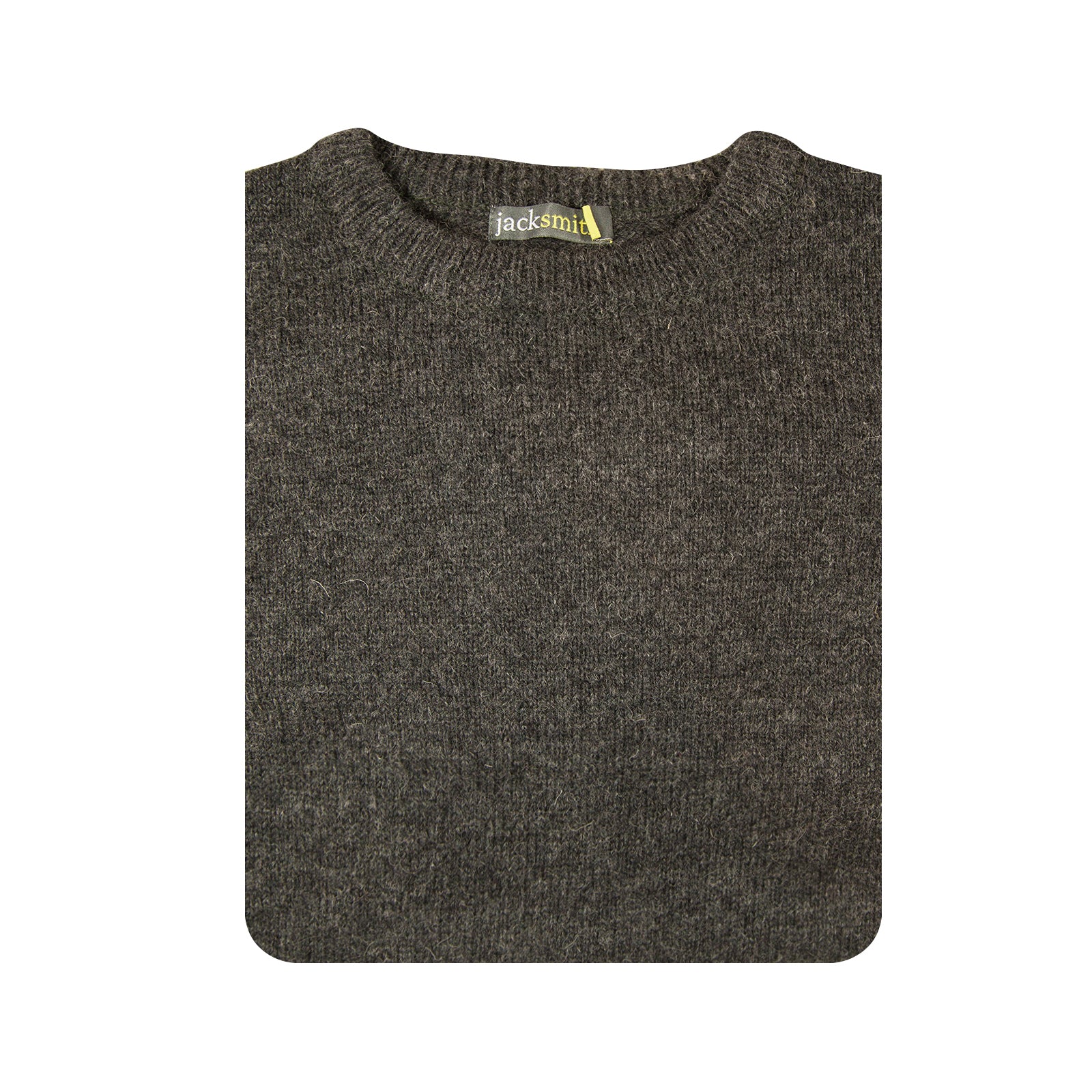 Mens 100% Shetland Ragg Wool Round Neck Knit Jumper Pullover Crew Sweater - Charcoal (29) - L