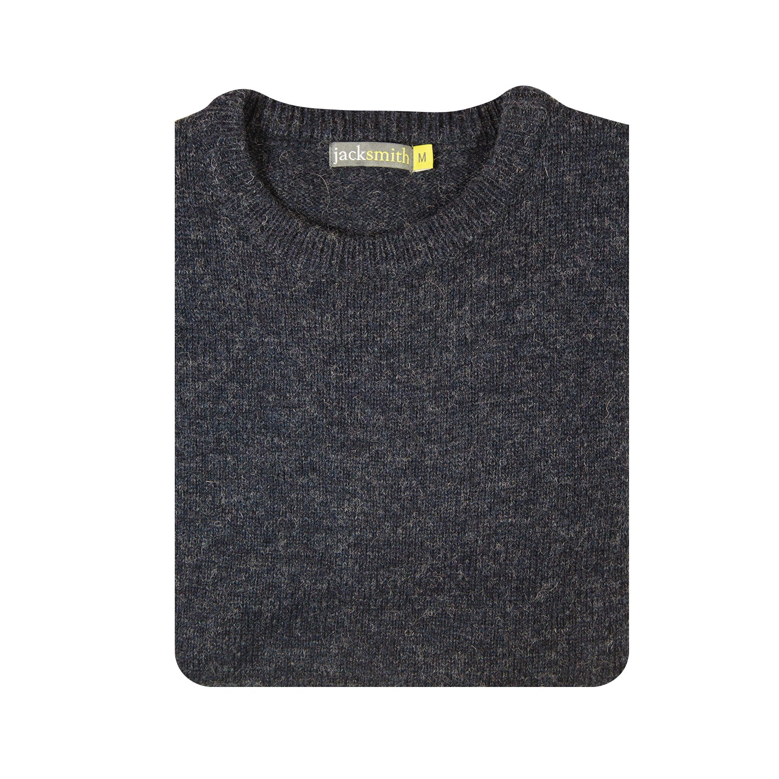 100% SHETLAND RAGG WOOL CREW Round Neck Knit JUMPER Pullover Mens Sweater Knitted - Navy - 3XL