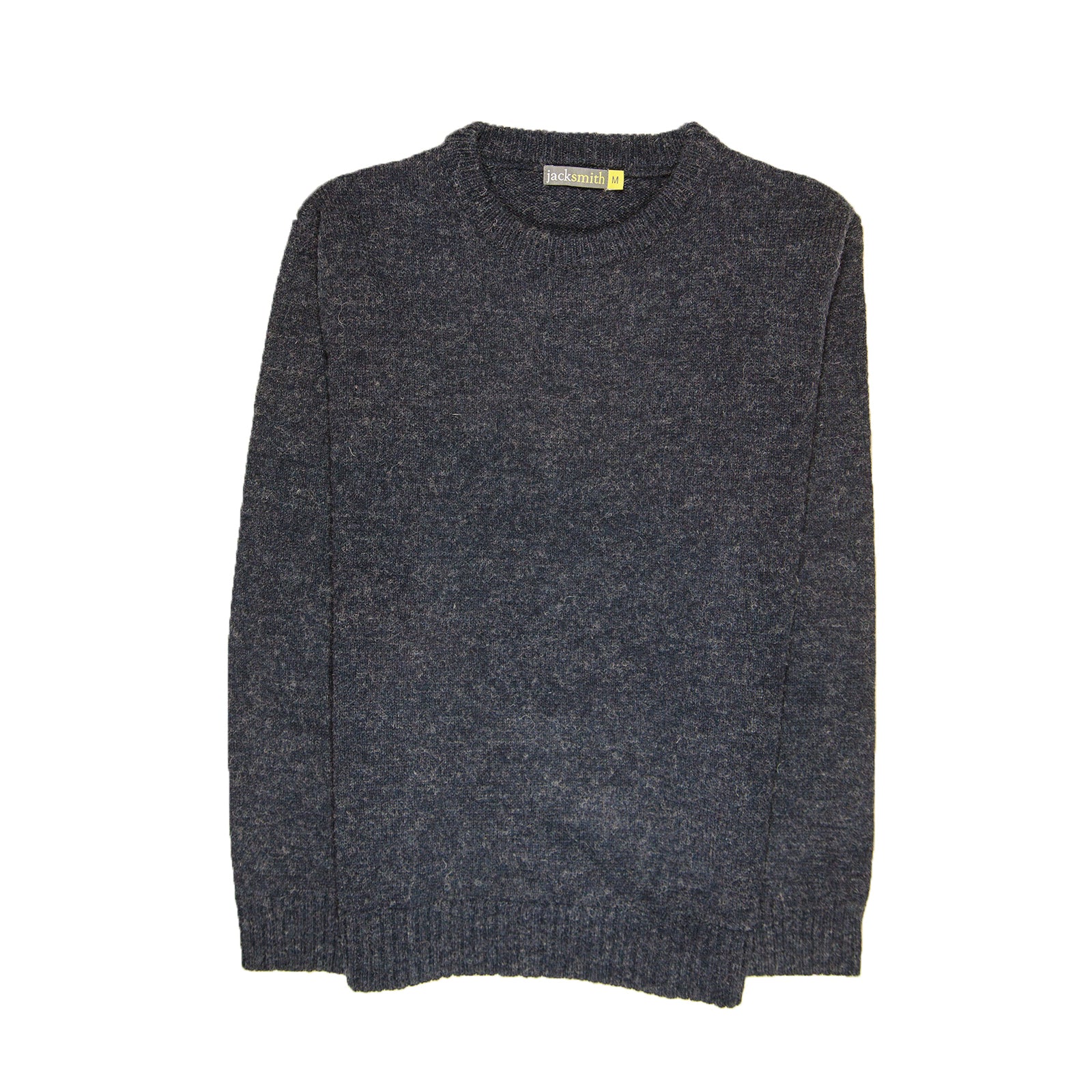 100% SHETLAND RAGG WOOL CREW Round Neck Knit JUMPER Pullover Mens Sweater Knitted - Navy - 5XL