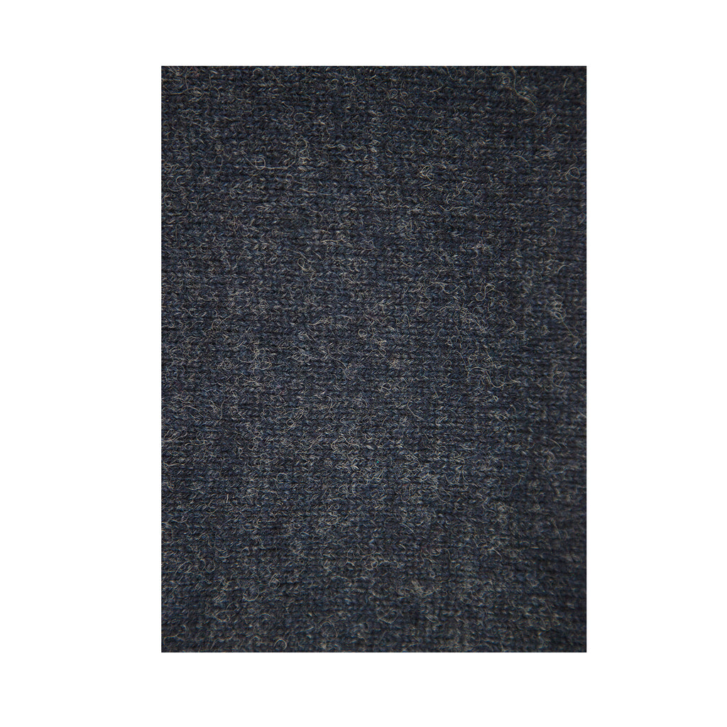 100% SHETLAND RAGG WOOL CREW Round Neck Knit JUMPER Pullover Mens Sweater Knitted - Navy - S